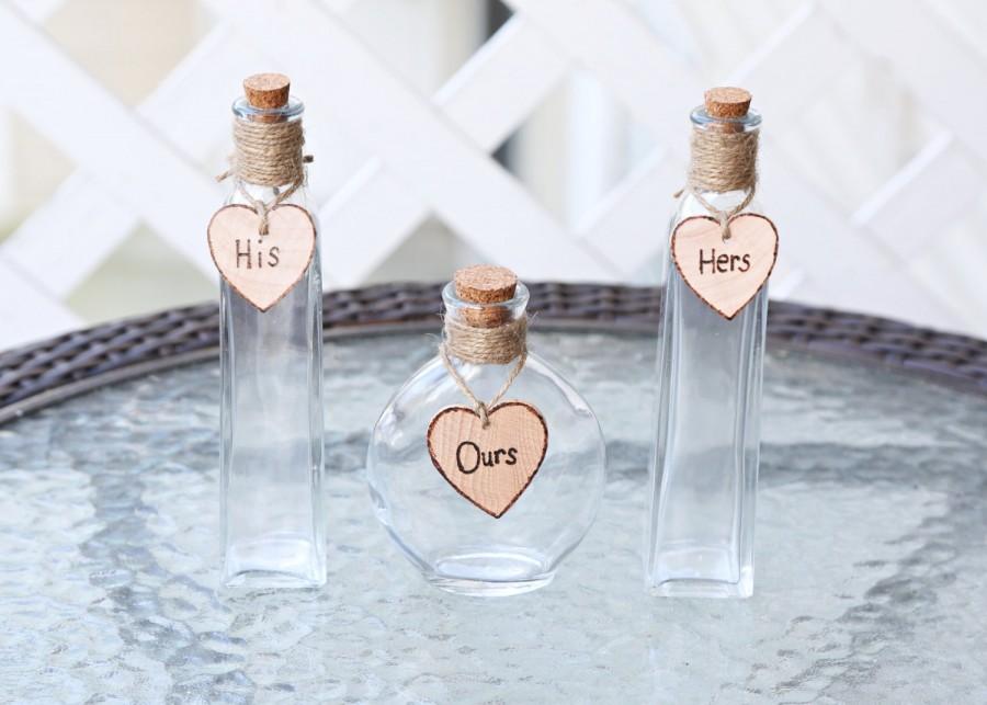 زفاف - Personalized Rustic Theme Oval or Heart Vase Wedding Unity Sand Ceremony Custom Collection His Hers and Ours