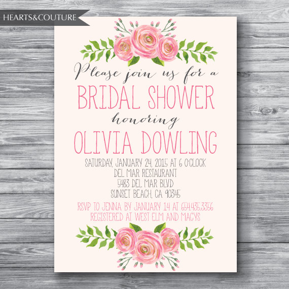 Свадьба - Printable Bridal Shower Invitation, WEDDING SHOWER INVITE, Floral bridal shower invitation, bridal invitation, bridal shower, Wedding Shower