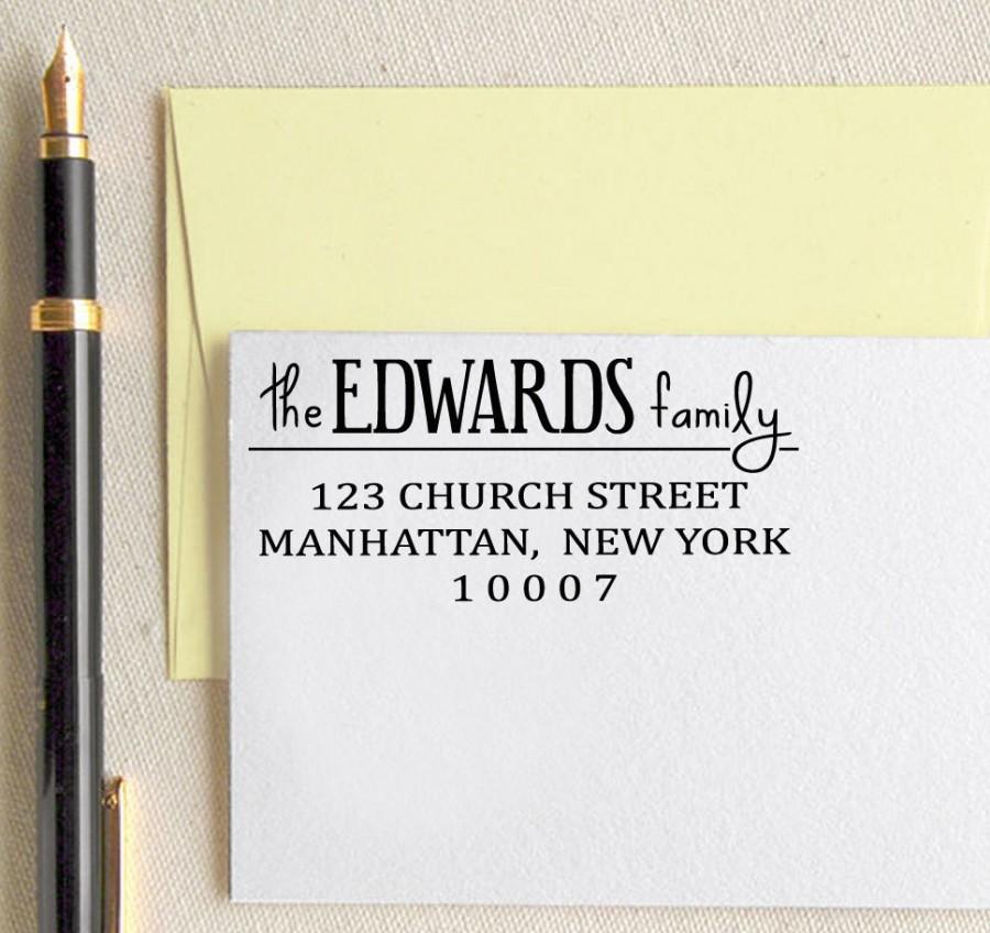 Mariage - Personalized Rubber Stamp, Custom Return Address Stamp, Self Inking Address Stamp, Custom Rubber Stamp, Custom Calligraphy Stamp HS44P