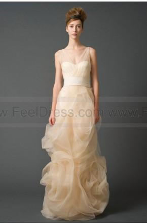 زفاف - Fashion Floor-length V-neck Backless Tulle Sleeveless A-line Informal Wedding Dresses