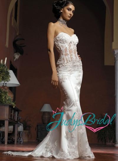 Wedding - JWD094 sexy see through lace mermaid wedding bridal gowns