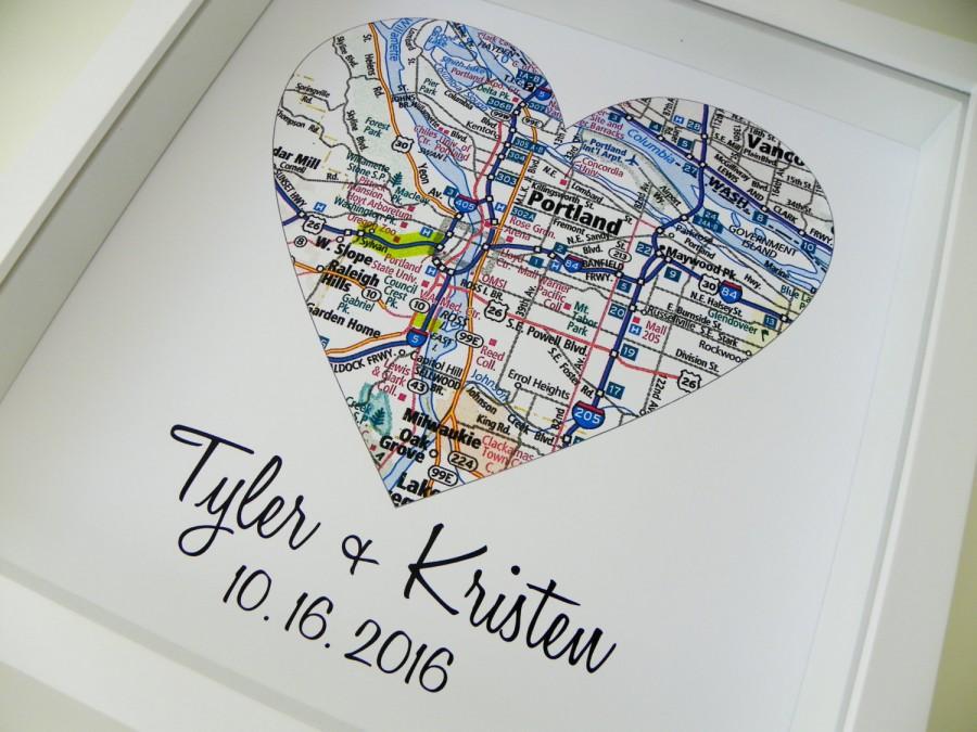 زفاف - Wedding Gifts Personalized Map Art Heart Map FRAMED Print Any Location Available Unique Engagement Gift Wedding Gifts For Couple Map Heart