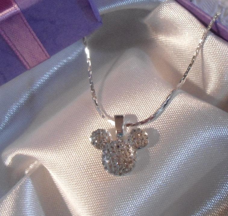 زفاف - MOUSE EARS Necklace for Disney Wedding Party in Dazzling Clear Acrylic