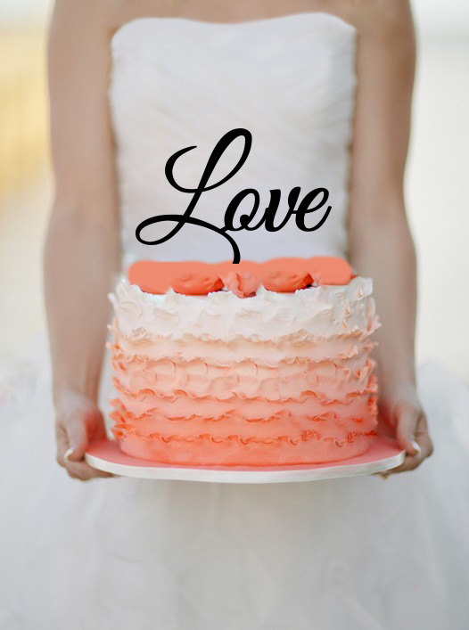 زفاف - Love Wedding Cake topper Monogram cake topper Personalized Cake topper Acrylic Cake Topper