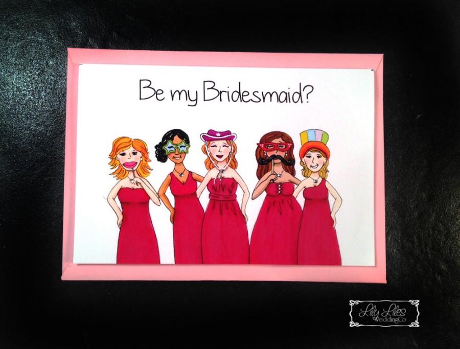 Hochzeit - Funny Bridesmaid card,Will you be my Bridesmaid,maid of honor photo booth props, bridesmaid,bridesmaid dress,sunglasses african american