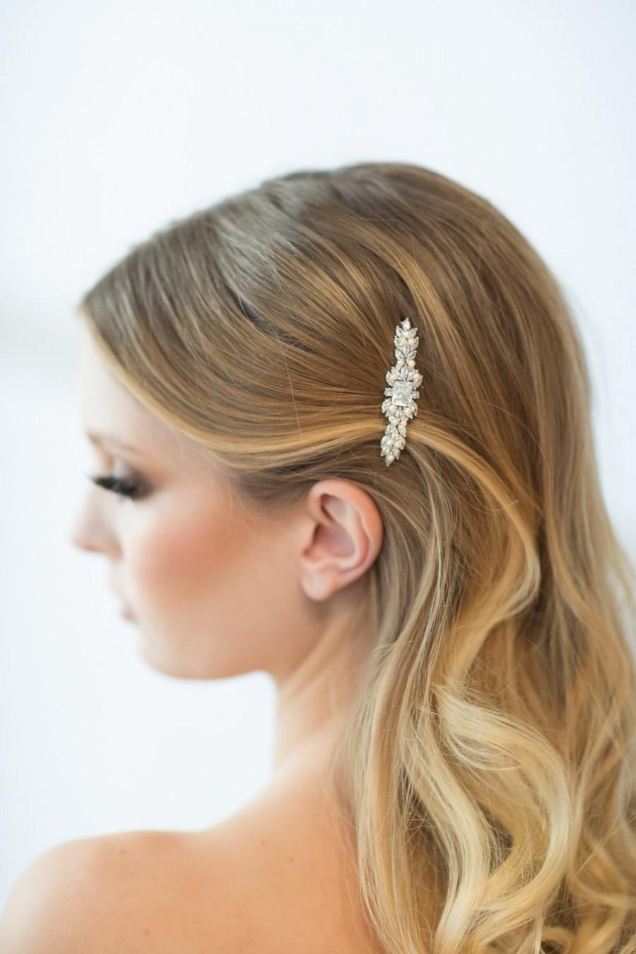 Wedding - Wedding Hair Clip, Wedding Hair Accessory, Bridal Hair Clip, Crystal Hair Clip