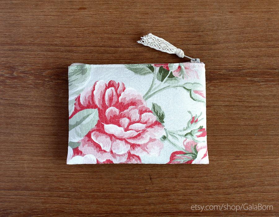 زفاف - Small pouch - Anti stain fabric - Secret garden - Pastel - Set of 4 or 5 or 6 or 7 or 8