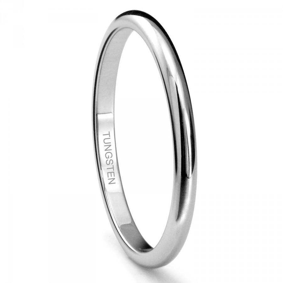 Wedding - Tungsten Wedding Band,Tungsten Carbide,Tungsten Ring, Tungsten Carbide 2MM Plain Dome Wedding Band Ring Ring Size 4-11
