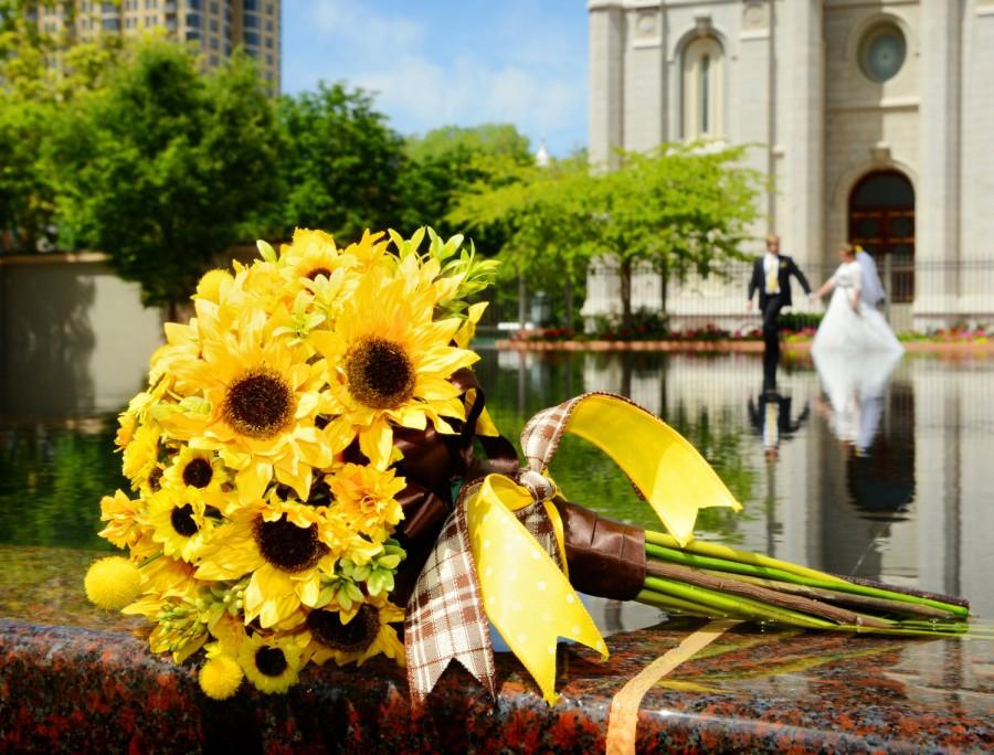 زفاف - Sunflower Wedding Bouquet Made to Order in Six Weeks