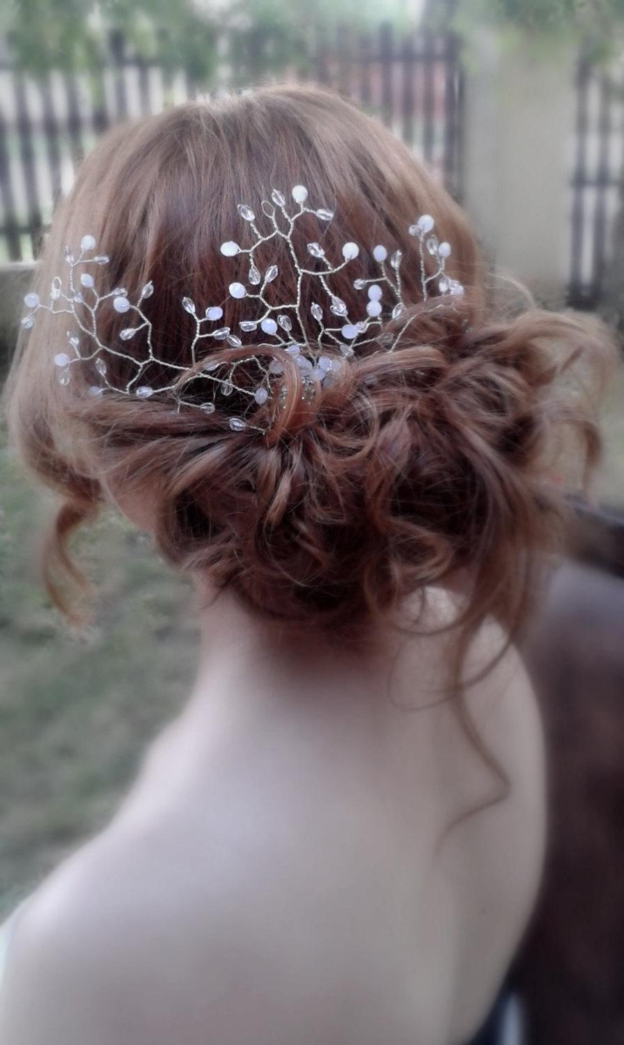 زفاف - Bridal crystal hair vine comb, Wedding hairvine, Crystal hair piece, Wedding hair accessories,Crystal headpiece,Crystal hair comb