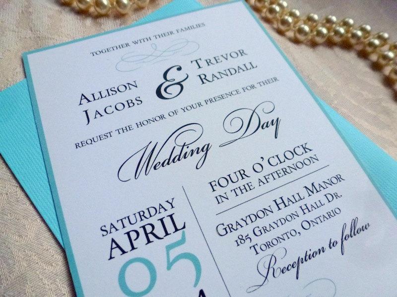 Wedding - Printable Wedding Invitation and RSVP Card, The Elegance Suite, Aqua Blue Silver Grey DIY Wedding by Event Printables