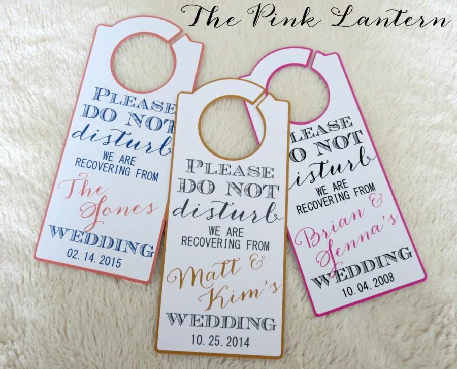 زفاف - DO NOT DISTURB Personalized Wedding Door Hanger - Custom Colors Available