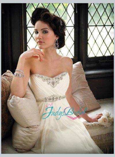 Wedding - JC11033 Gracefull chiffon flowy light wedding dress for brides
