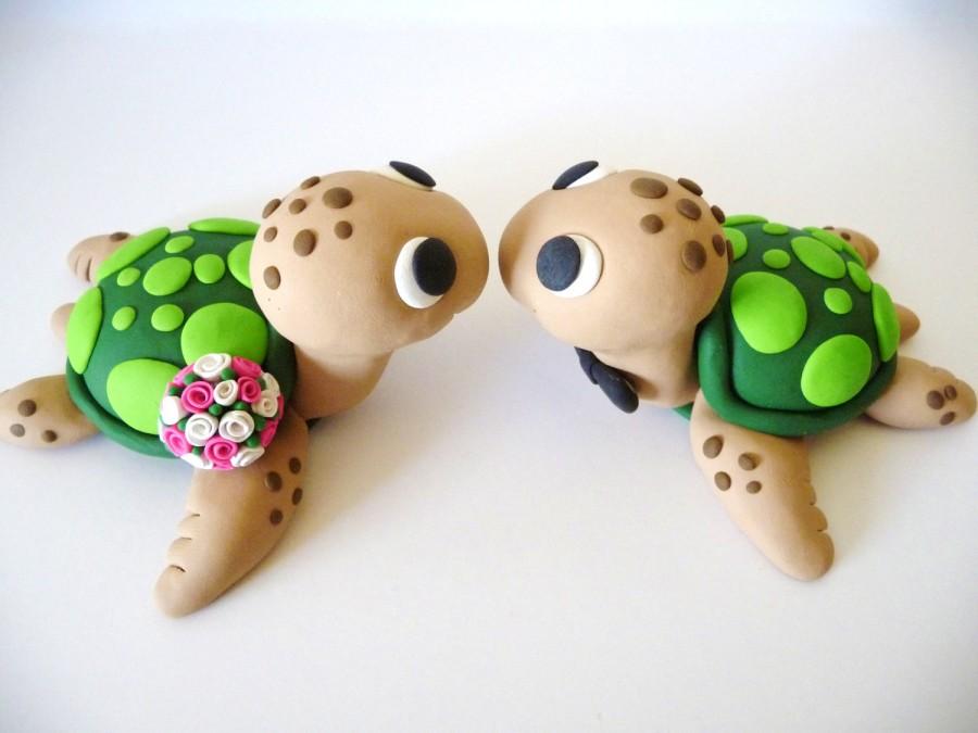 زفاف - Sea Turtles Wedding Cake Topper - Choose Your Colors