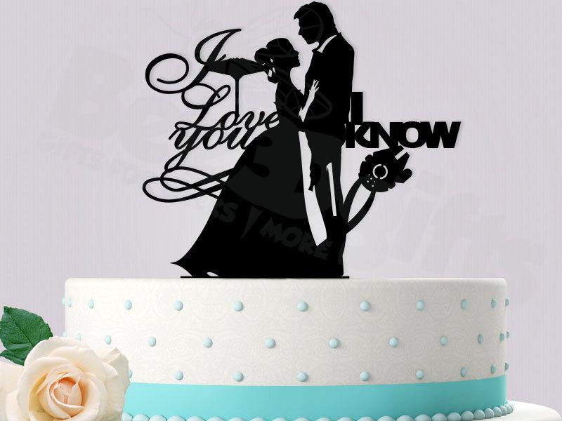 Hochzeit - Starwars Inspired Han and Leia Wedding Cake Topper