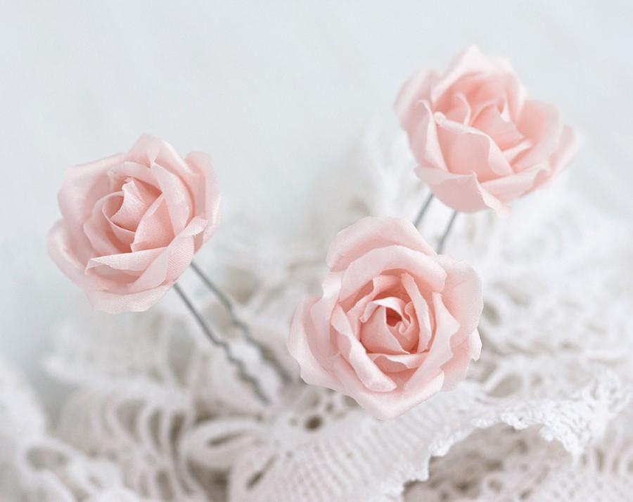 Wedding - Pink hair flowers, Hair accessories roses, Wedding hair pins, Hair clips wedding, Hair flower rose, Rose hair pins, Flower barrettes, Rose.