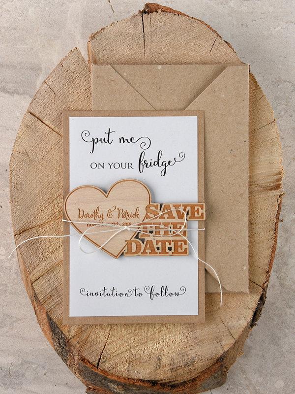 Mariage - Save The Date Magnets (20), Rustic Wood Save the Date, Engaved Save the Date Magnets,Wooden save the date magnets, Custom Colors Magnets