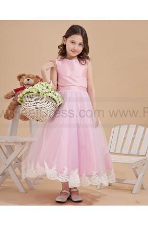 Wedding - Fit Perfectly Applique Pink Flower Girl Dresses