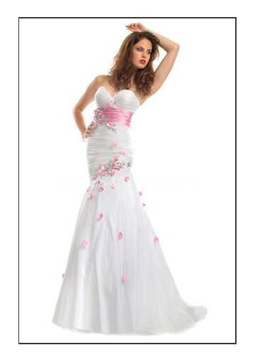 زفاف - Buy Australia Mermaid Pink Flowers Organza Formal Dress/ Prom Dresses at AU$157.08 - Dress4Australia.com.au