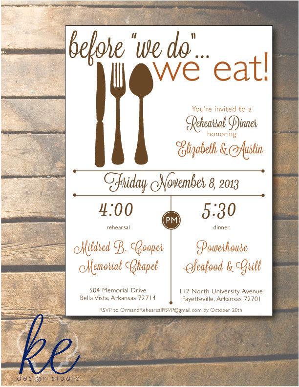 Mariage - Before We Do, We Eat Rehearsal Dinner Invitation 5x7 - 24 invitations