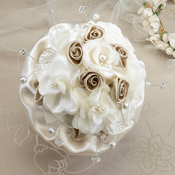 زفاف - Taupe Rose Bouquet