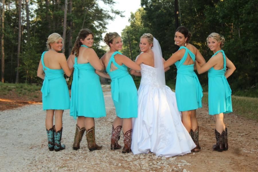 Wedding - Teal Blue Convertible Dress...67 Colors... Bridesmaids, Wedding, Honeymoon, Tropical,  Vacation
