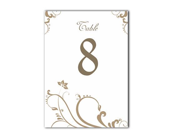 Mariage - Table Numbers Wedding Table Numbers Printable Table Cards Download Elegant Table Numbers Floral Gold Table Numbers Digital (Set 1-20)