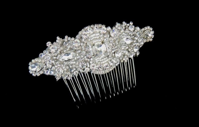 Hochzeit - Vintage Inspired Bridal Crystal Side Hair Comb