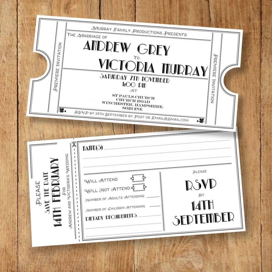 Mariage - Wedding Invite, RSVP, Save the Date and Info card Template - editable PDF - classic design - Instantly download, edit and print yourself