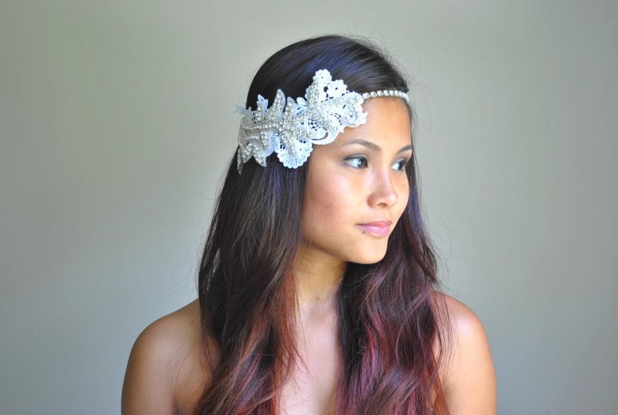 Hochzeit - Bridal, Head Piece: Crystal, Lace, Wedding, Hair Accessory, Jewels, Rhinestones, Diamante, Headband