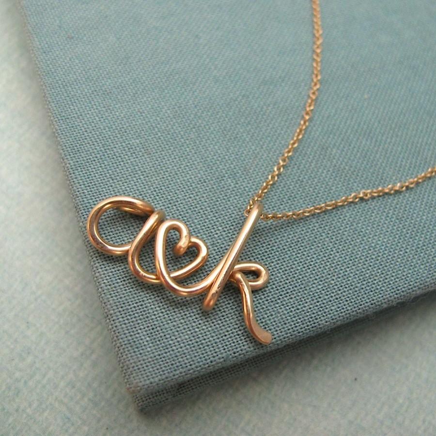 Hochzeit - The Original Two Lovers - Personalized Initials Necklace -engagement, wedding, bridal, anniversary, lovers jewelry, couples jewelry