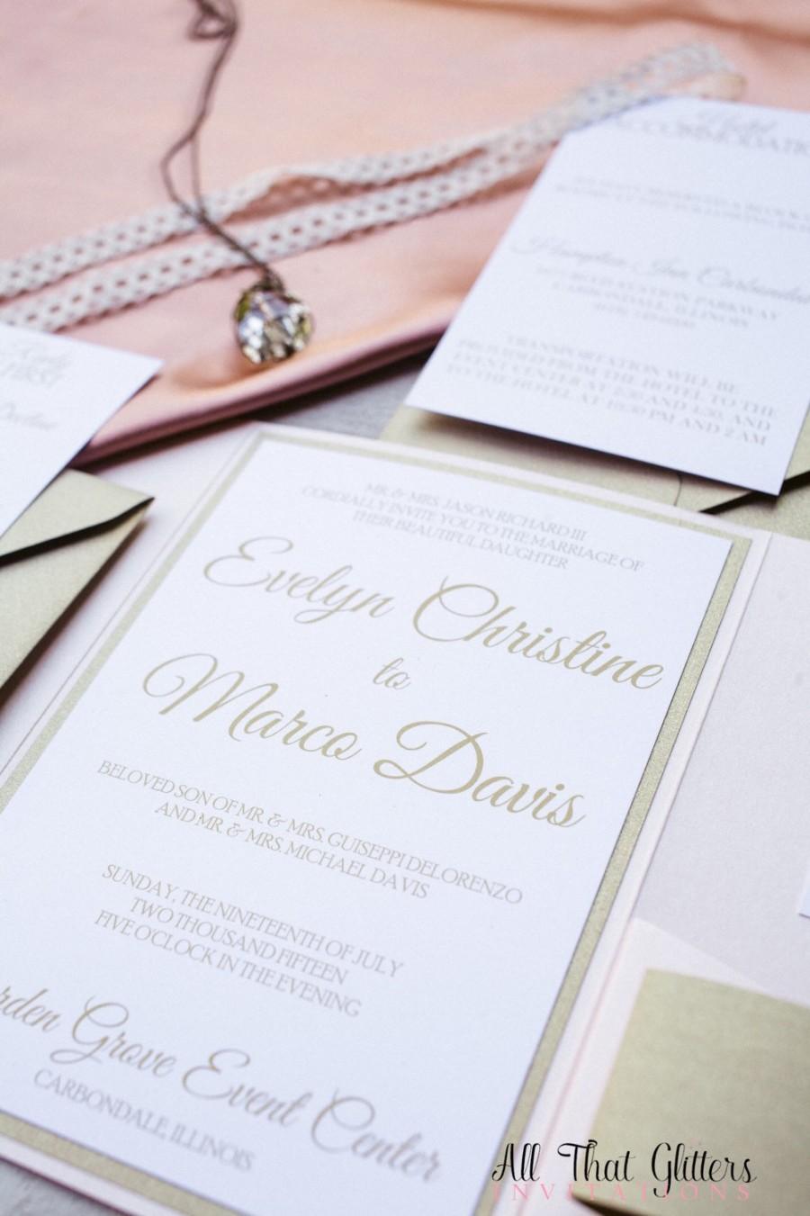 زفاف - Elegant wedding invitation pocketfold 