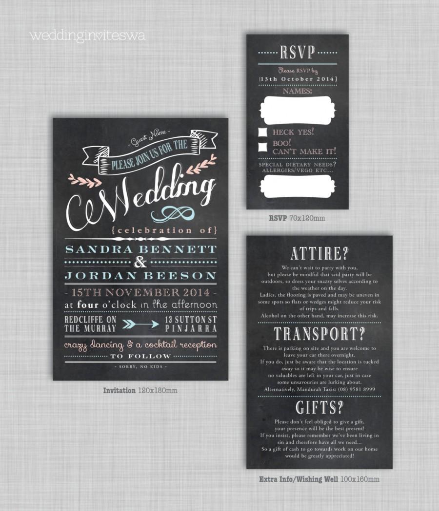 Свадьба - Modern Typo Rustic Printable Wedding Invitation Set - DIY Printable Digital File 'Sandra'