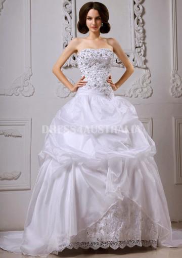 Mariage - Buy Australia Applique Over All Top Bodice Pick-up Corset Back Ball Gown Wedding Dresses Gowns 7887002 at AU$246.85 - Dress4Australia.com.au