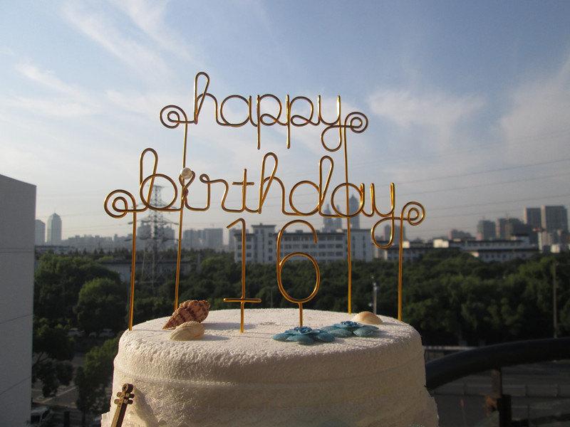 Hochzeit - Happy Birthday Cake Topper, Custom Cake Toppers, Anniversary Cake Toppers, Number Cake Toppers, Wire Cake Toppers