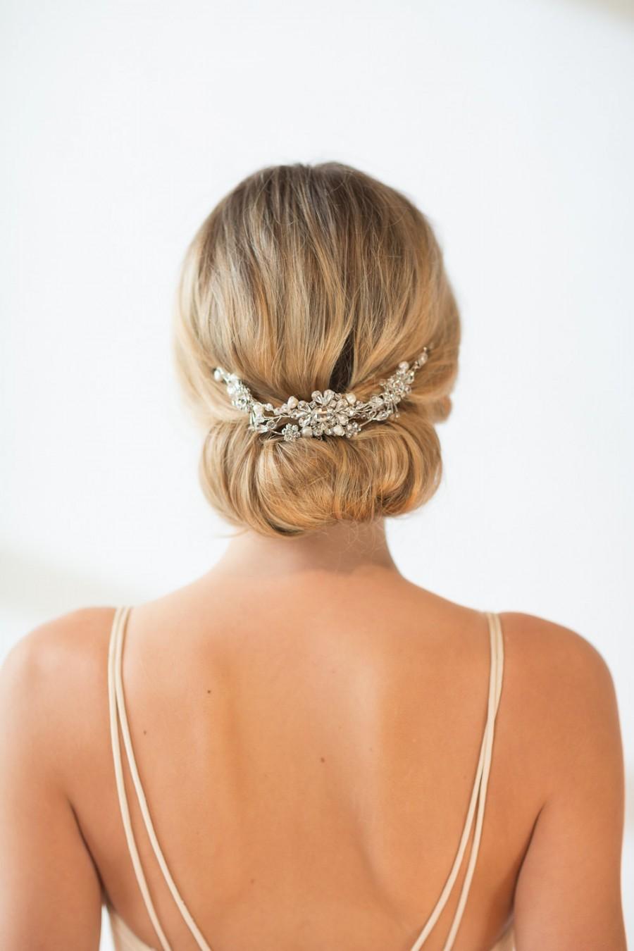 Свадьба - Bridal Hair Accessory,  Crystal Hair Swag, Wedding Hair Vine