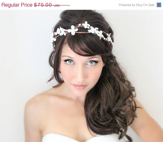 زفاف - wedding accessories, bridal headpiece, wedding flower crown, Flower crown, rustic head wreath, wedding headband, bridal hair