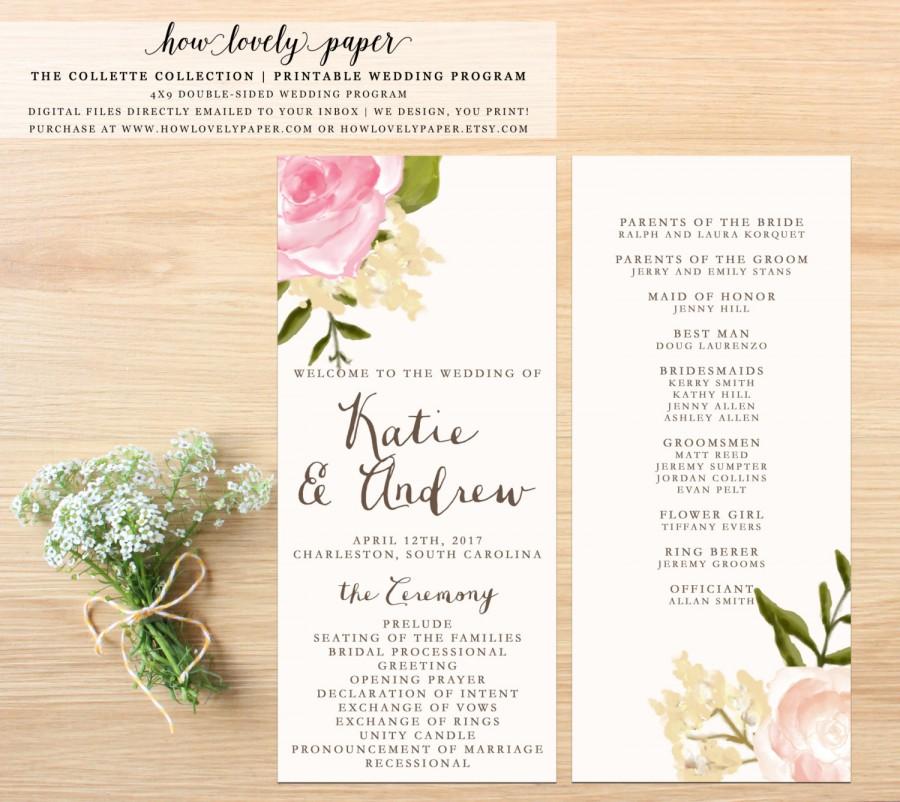 Mariage - Printable Wedding Program - the Collette Collection