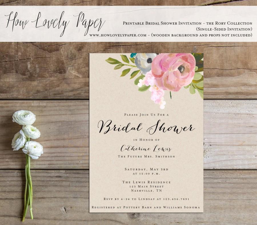 Wedding - Printable Bridal Shower Invitation - the Rory Collection