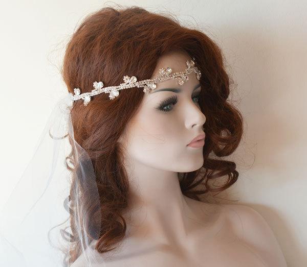 Wedding - Wedding Headband, Bridal Hair Accessory, Bridal Rhinestone Headband, Bridal Headbands, Wedding Hair Accessory