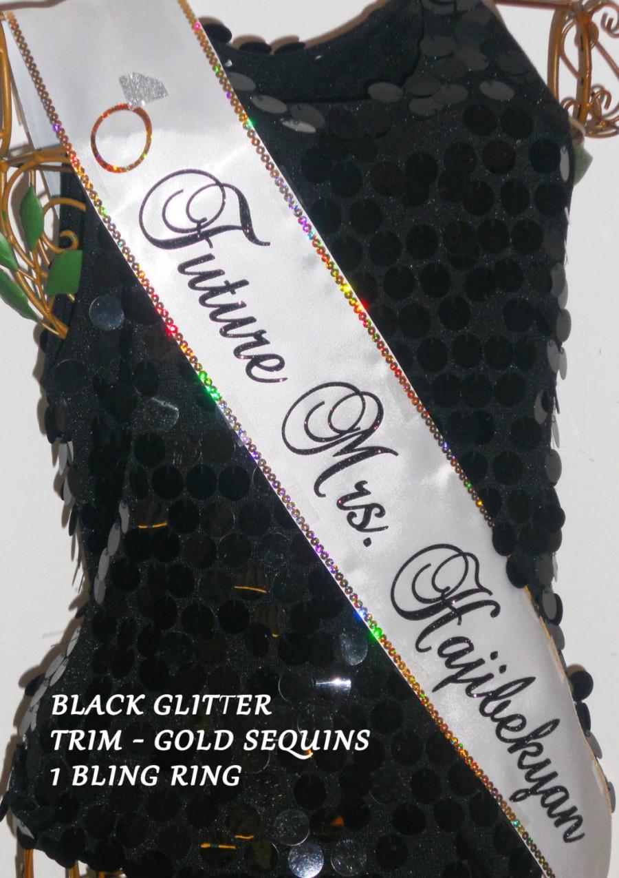 Свадьба - Bachelorette Party Sash, Bride To Be, Future Mrs.; Soon to be Mrs., Bridal Shower, BACHELORETTE Trim & Bling Avail. By Sashanation
