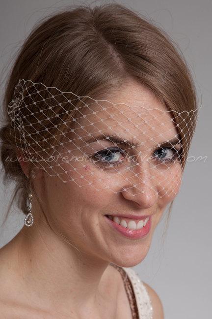 Wedding - Birdcage Veil, Venetian Birdcage Veil, Bridal Veil, Wedding Veil, Mask Veil, Visor Veil, Bridal Hair
