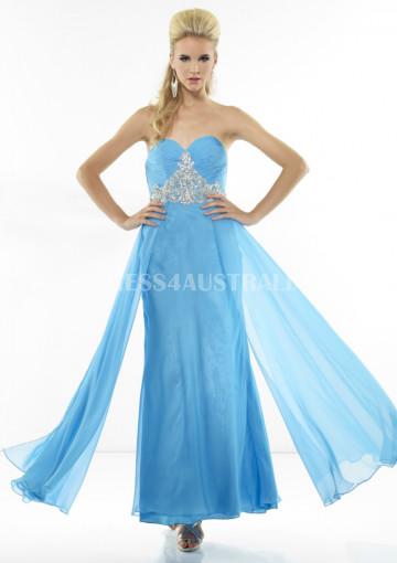 Wedding - Buy Australia A-line Strapless Blue Chiffon Evening Dress/ Prom Dresses by Riva at AU$190.75 - Dress4Australia.com.au