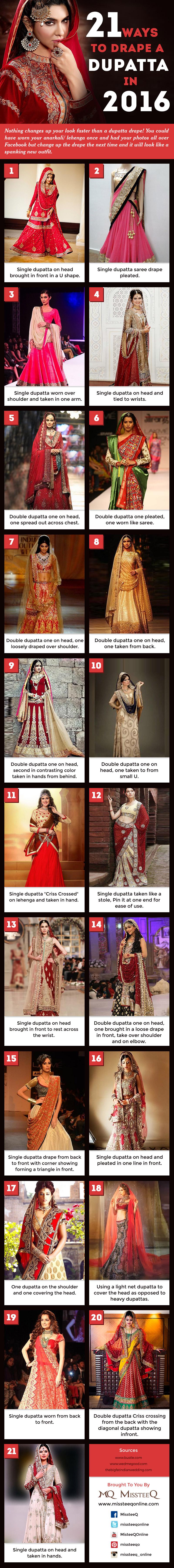 Mariage - 21 Dupatta Draping Styles in 2016