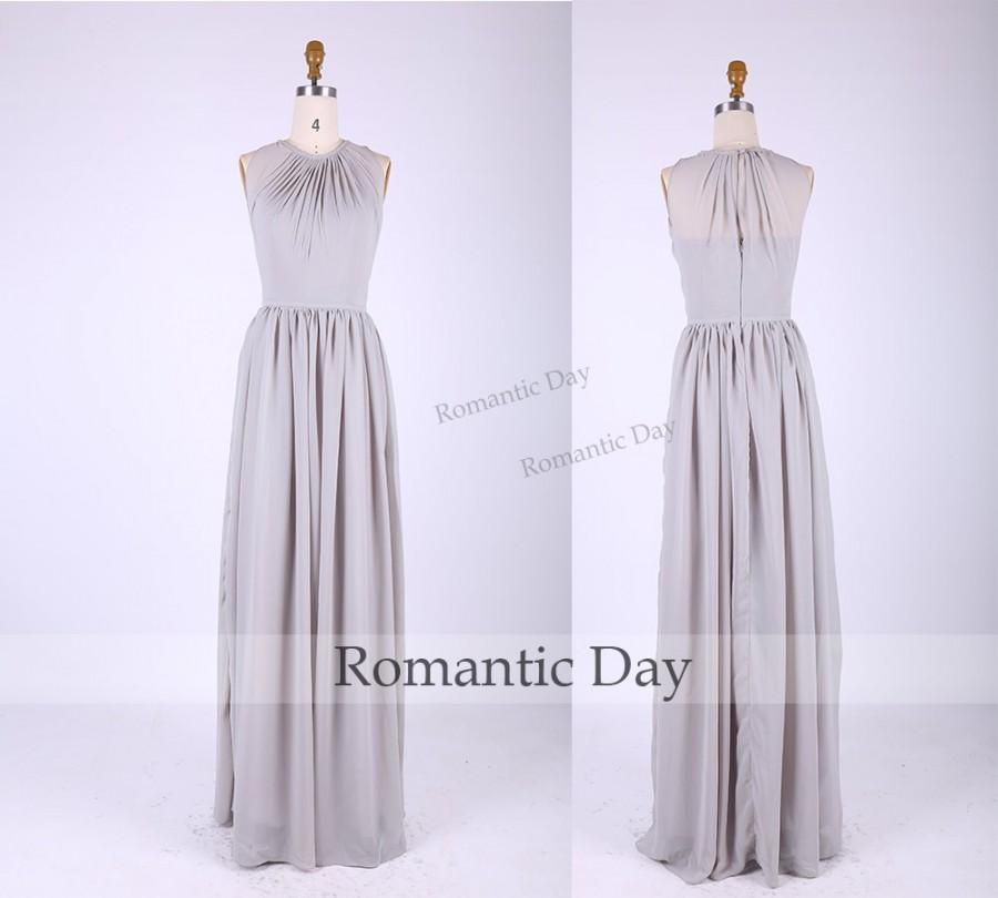 Mariage - Gray chiffon Long convertible bridesmaid dress/plus size maxi dress/cocktail party /Handmade/evening gown 0308