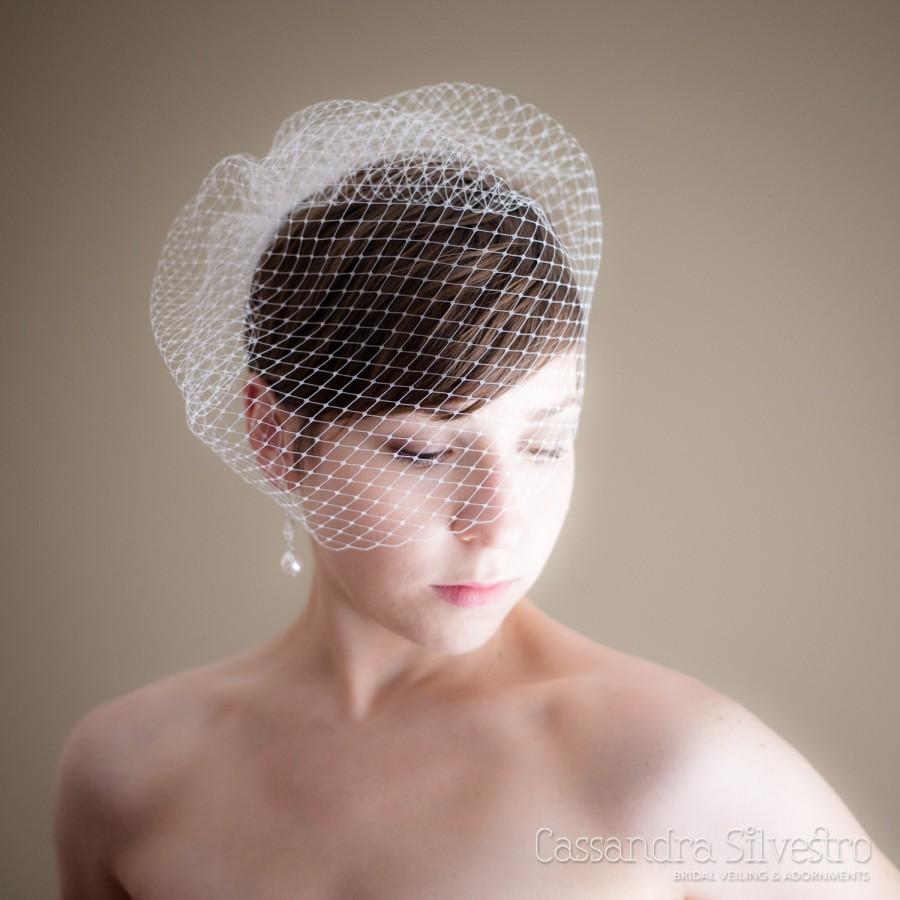 Wedding - Birdcage Wedding Veil (Russian netting veil, bridal veil, small veil, Bird cage veil, Retro, Vintage Inspired)