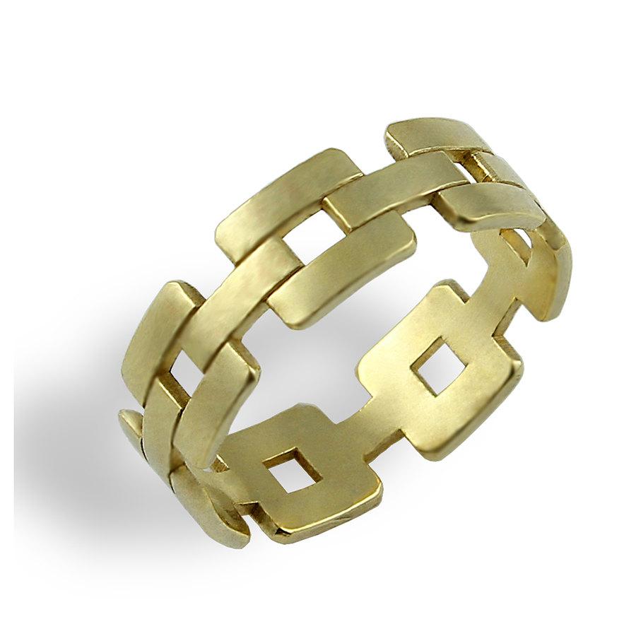 Mariage - Link Wedding Band , Solid Gold Wedding Ring , Unique Wedding Ring , Mens Band , Women Band , Womens Wedding Ring , His and Hers Wedding Ring