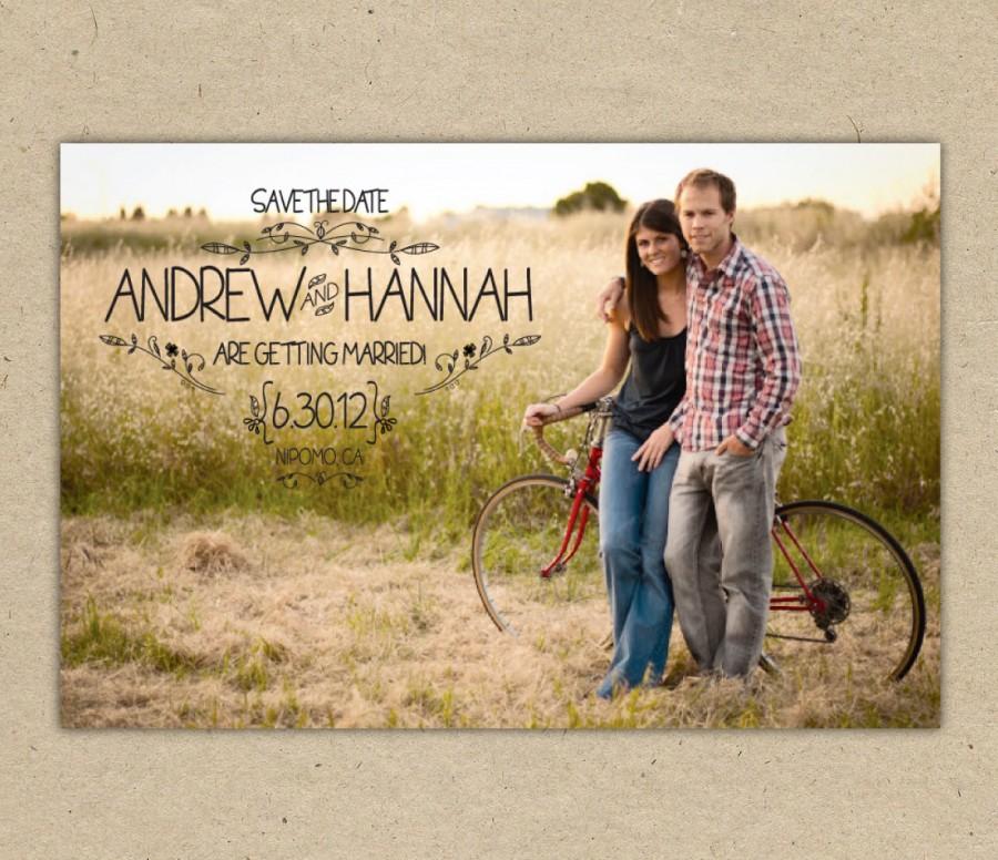 Wedding - Save The Date Photo Postcard. custom. printable country vintage (2012)