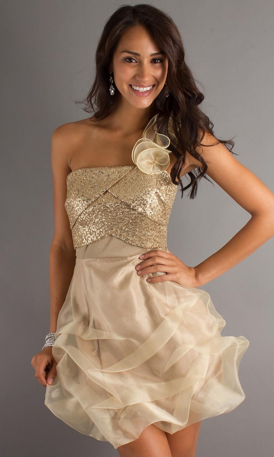 Mariage - One Shoulder Flower Ruffled Tulle Homecoming Dress