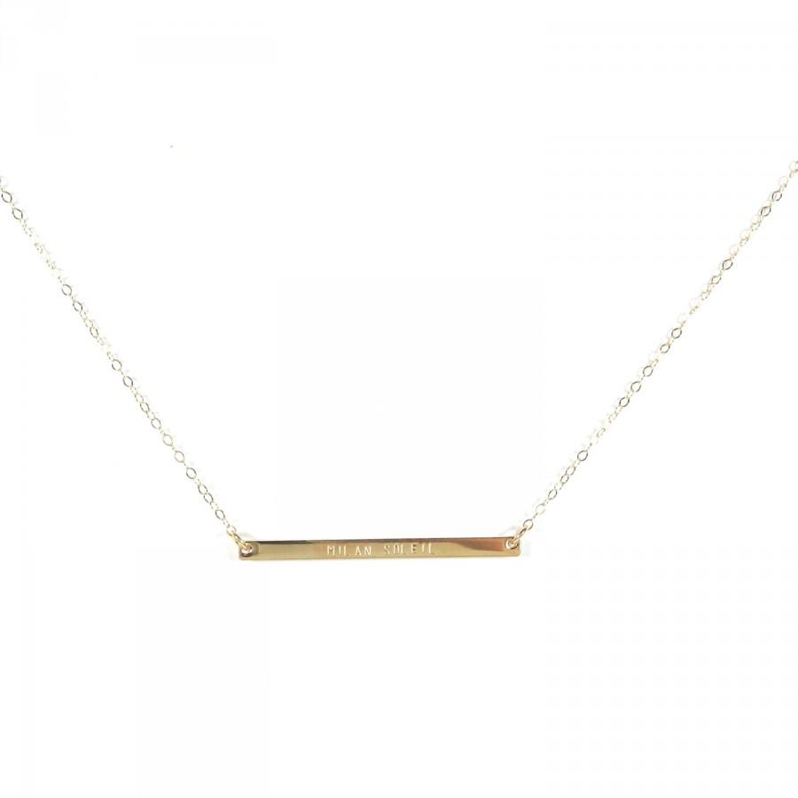 Mariage - Skinny Gold Bar Necklace. Skinny Jessica
